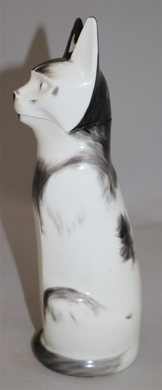 An Art Deco Haviland pottery cat decanter, designed by Edouard Marcel Sandoz, 30cm